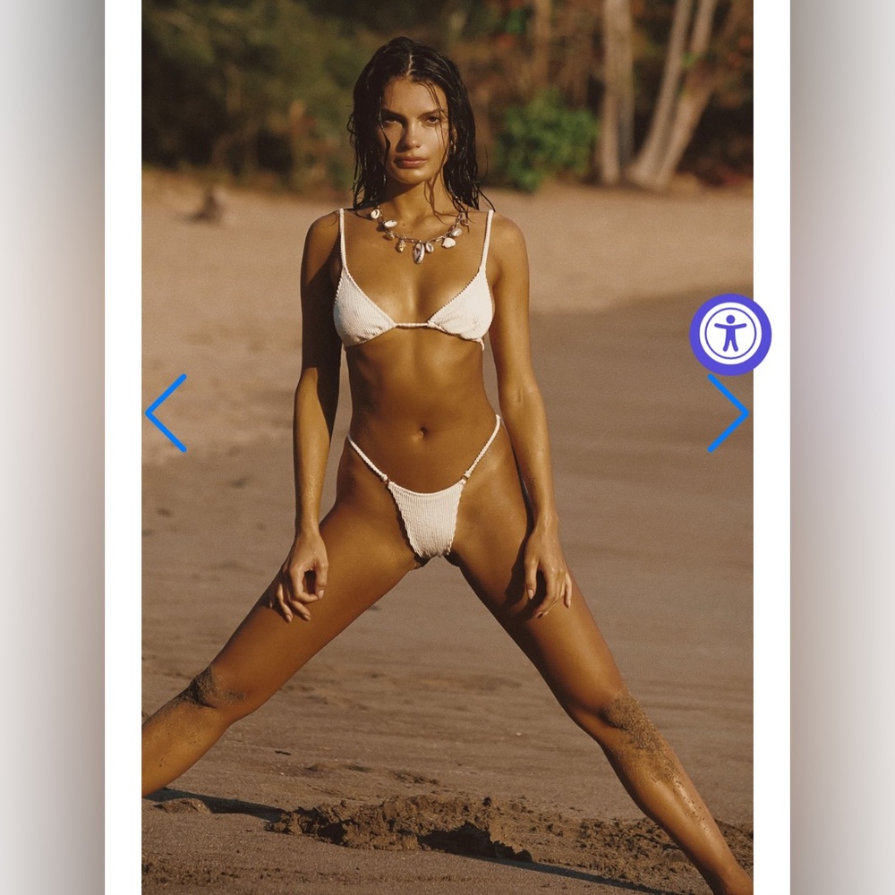 NWT Skatie Bikini Set - Kelly Bottoms & Ella Top in Blanca - Both Size M